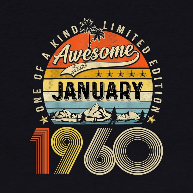 Awesome Since January 1960 Vintage 63rd Birthday by Marcelo Nimtz